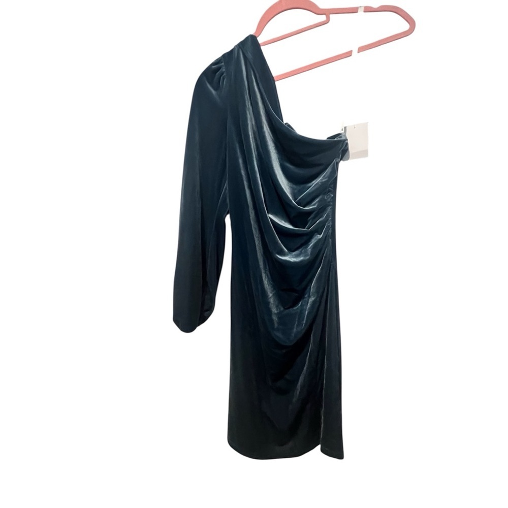 David's Bridal One-Shoulder Dark Teal Dress